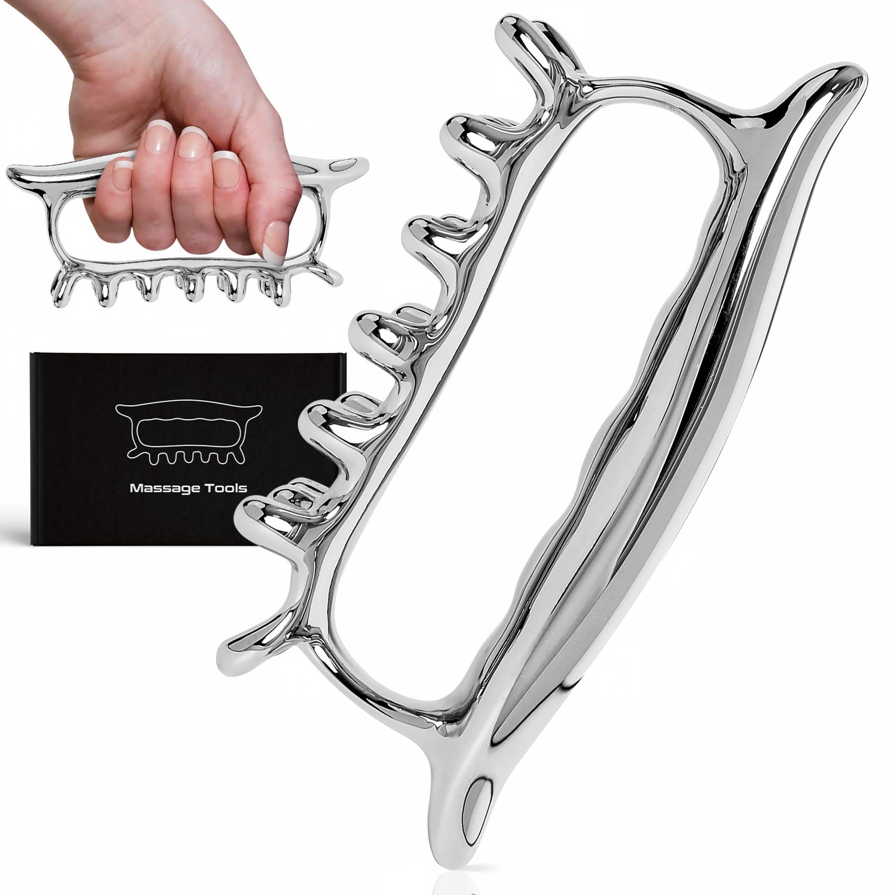 Fascia Massage Tool, Deep Tissue Muscle Scraper for Myofascial Release, Stainless Steel Pressure Point Blaster for Pain Relief & Lymphatic Drainage