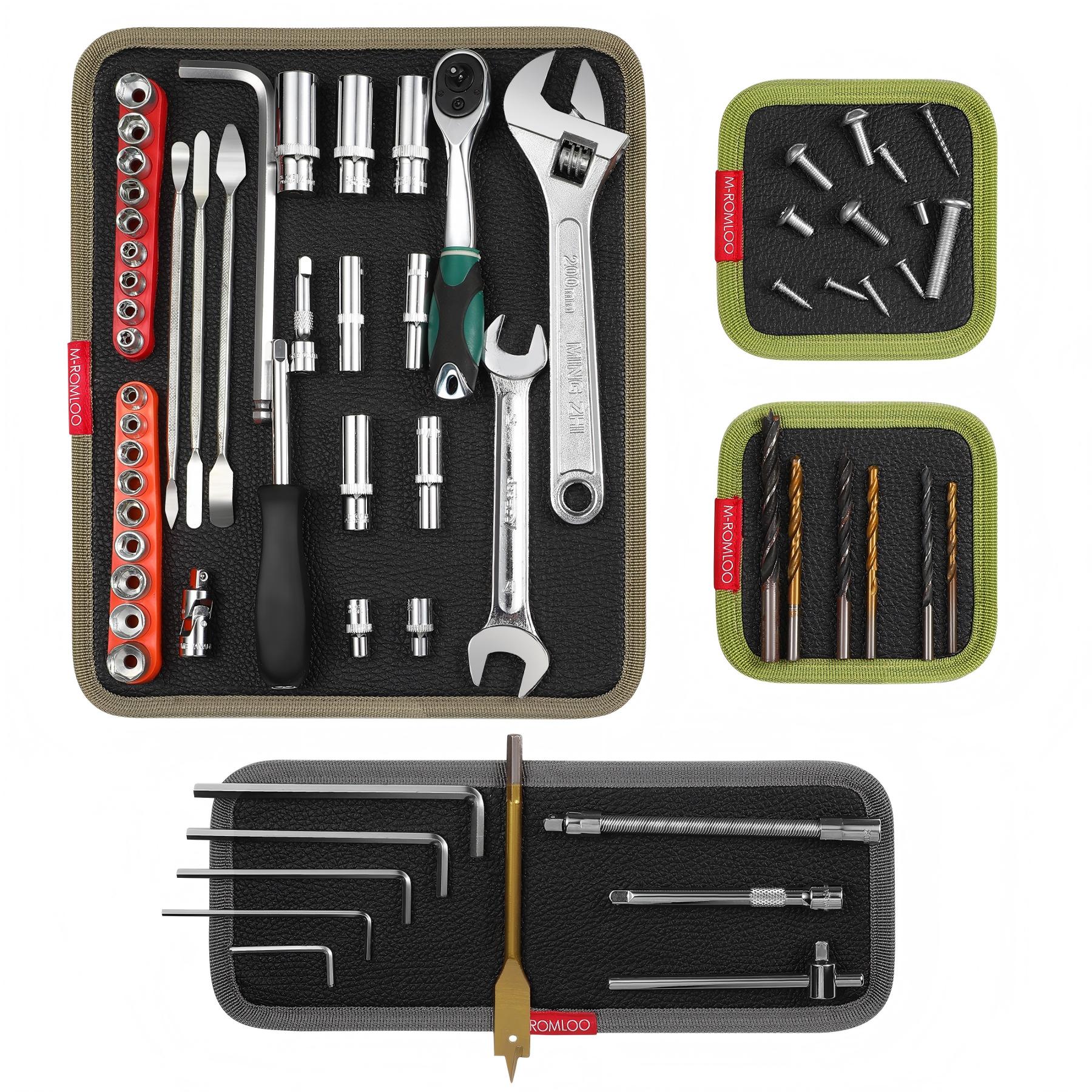 M-ROMLOO Magnetic Tool Mat Set, Strong Magnet Tray for Mechanics Screws & Tools, Flexible Parts Holder for Auto Repair & DIY