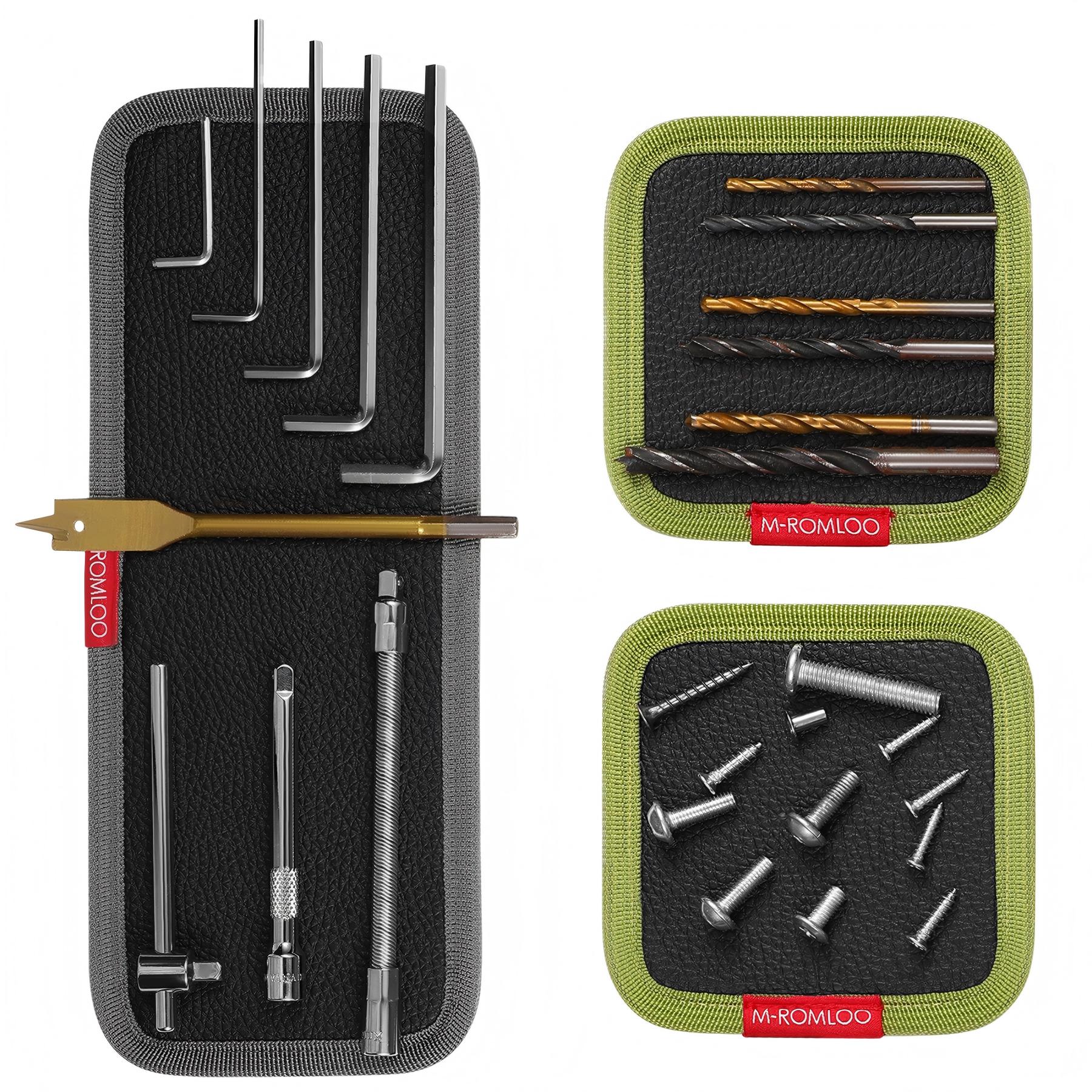 M-ROMLOO Magnetic Tool Mat Set, Strong Magnet Tray for Mechanics Screws & Tools, Flexible Parts Holder for Auto Repair & DIY