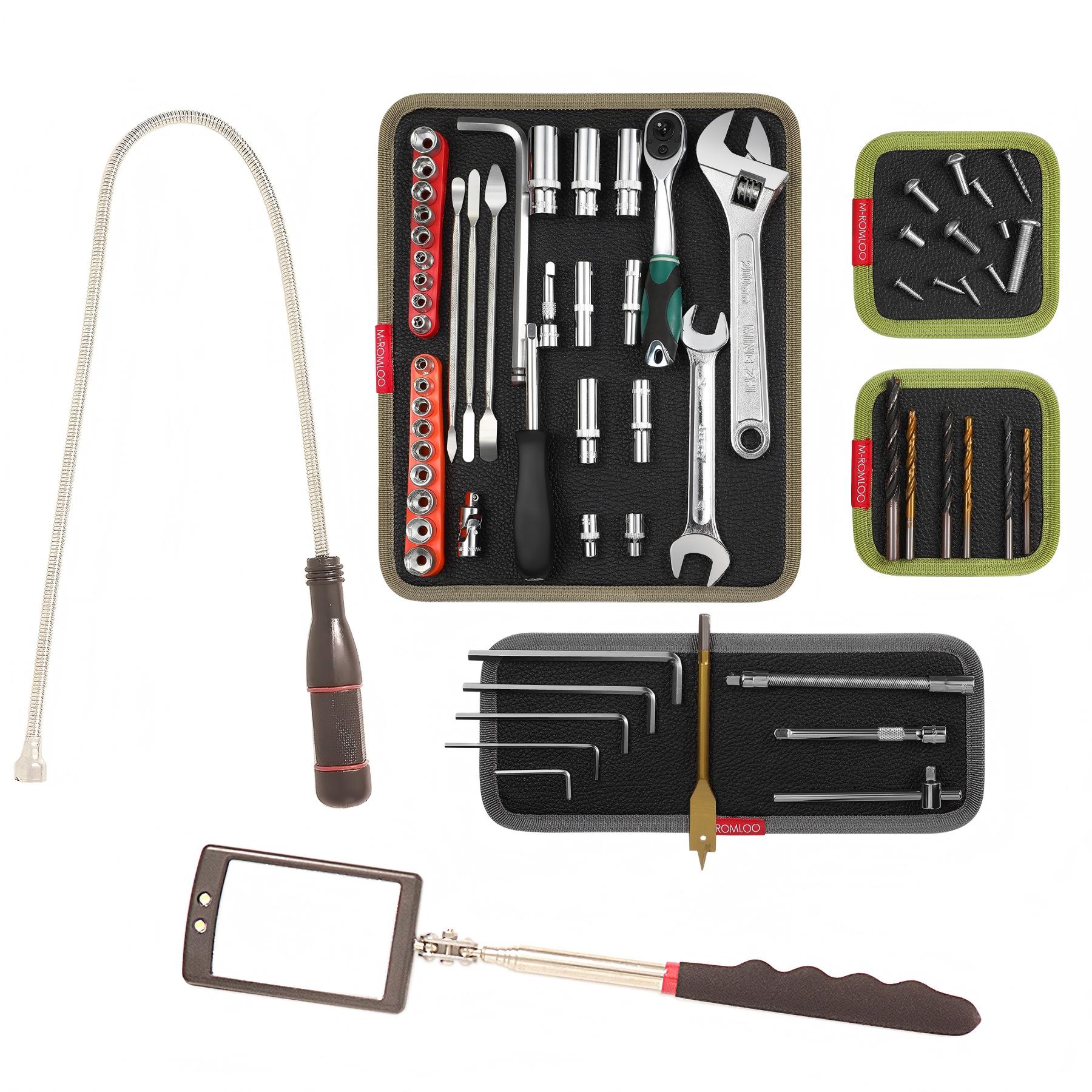 M-ROMLOO Magnetic Tool Mat Set, Strong Magnet Tray for Mechanics Screws & Tools, Flexible Parts Holder for Auto Repair & DIY