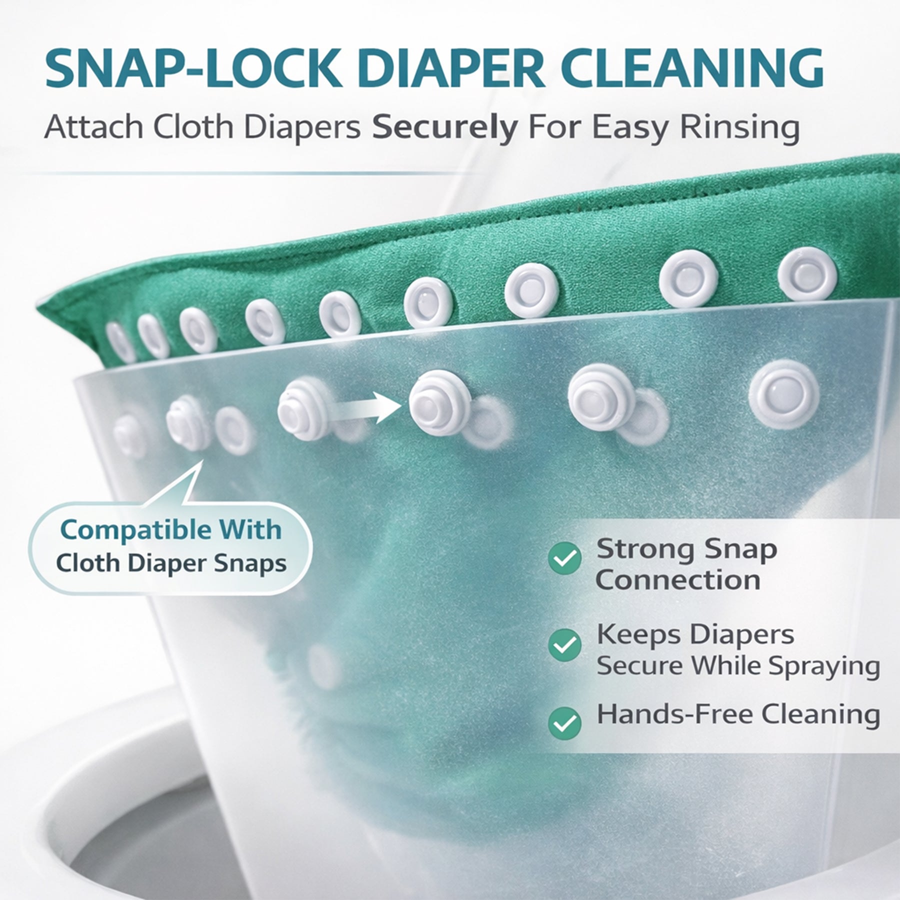 Cloth Diaper Sprayer Shield, Hands-Free Snap-On, Anti-Splash Guard, Foldable for Storage, Diaper Cleaning Shield for Diapers, Pet Pads, Shoes & More