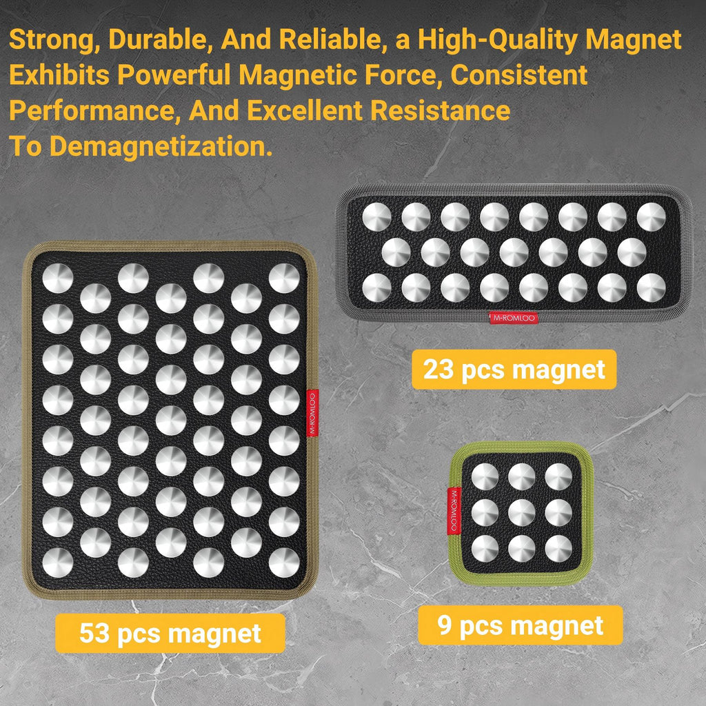 M-ROMLOO Magnetic Tool Mat Set, Strong Magnet Tray for Mechanics Screws & Tools, Flexible Parts Holder for Auto Repair & DIY