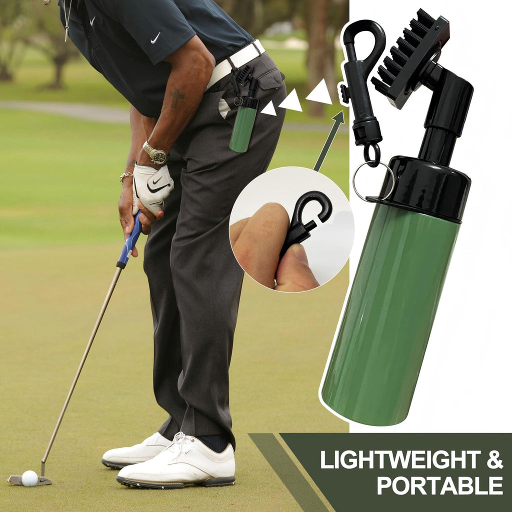 M-ROMLOO Golf Club Cleaner Brush with Water Spray, 5OZ Portable Club Groove Cleaning Tool with Clip
