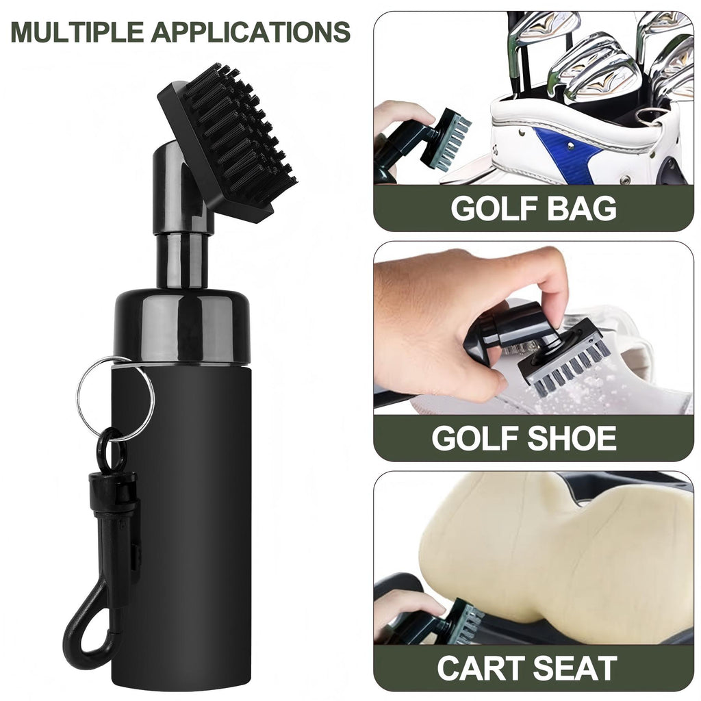 M-ROMLOO Golf Club Cleaner Brush with Water Spray, 5OZ Portable Club Groove Cleaning Tool with Clip