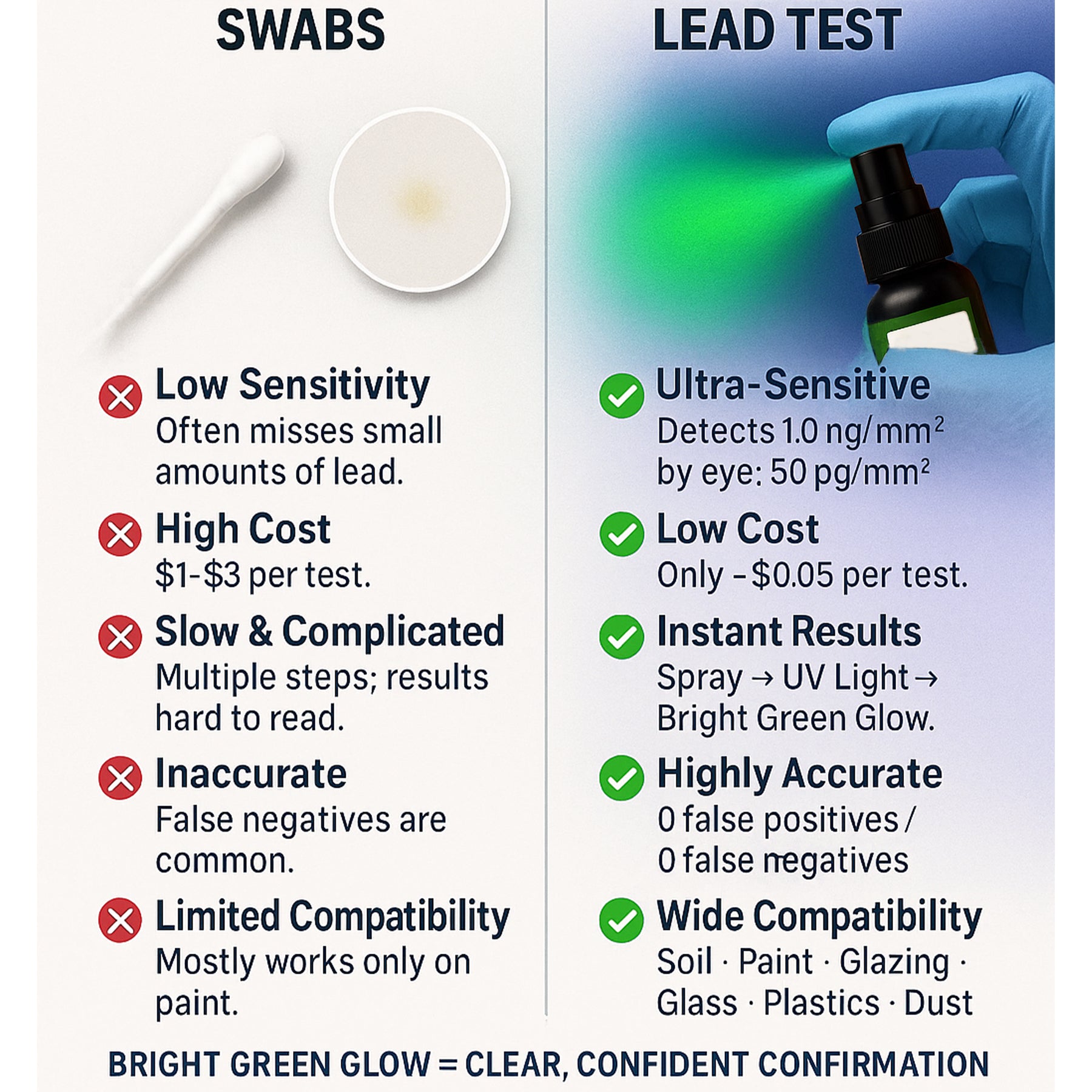 Lead Test Kit, Instant Lead Detection for Dishes, Paint & Toys, Accurate Results & Easy Home Use