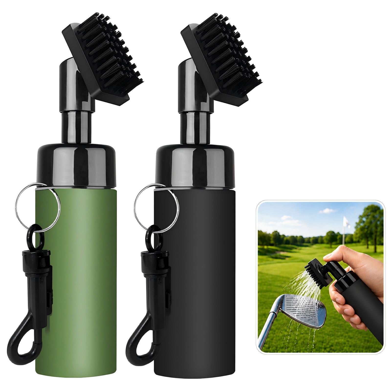 M-ROMLOO Golf Club Cleaner Brush with Water Spray, 5OZ Portable Club Groove Cleaning Tool with Clip